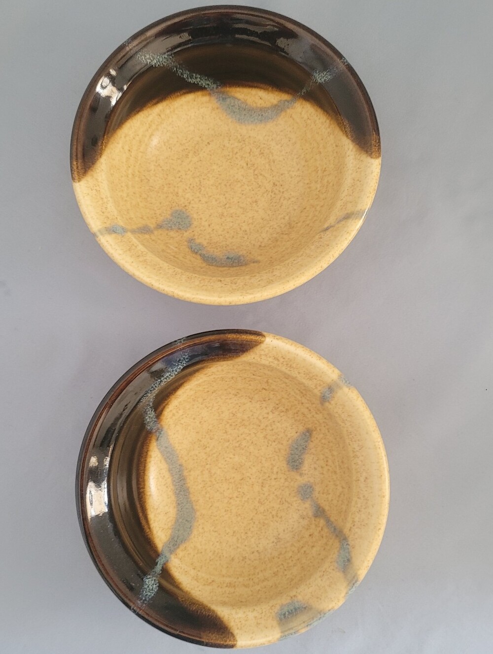Nick M.. Handcrafted Terracotta Yellow and Brown Glazed Dinner Plates - Set of 2